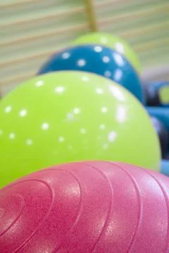 Colored balls for pilates Stock Photos