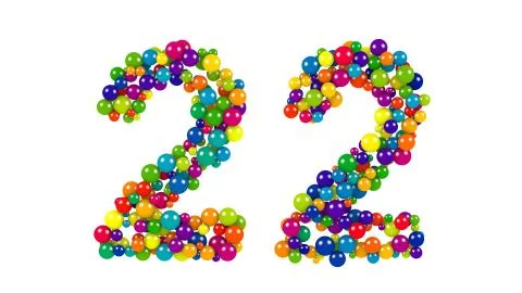 Colored balls in the shape of number twenty two Stock Illustration