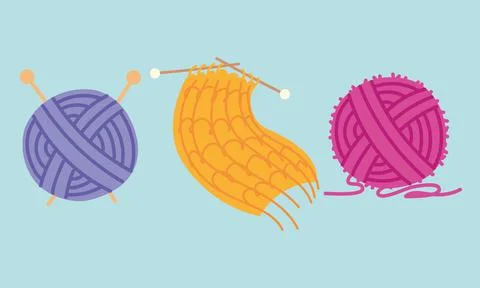 Colored balls wool Stock Illustration