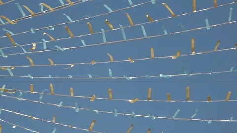 Colored bands on the wind Stock Footage 98481676