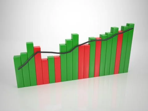 Colored bar diagramm - tendency up Stock Illustration