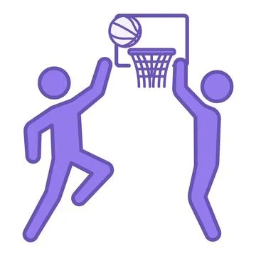 Colored Basketball Players Icon. Vector Illustration. Sportsmen Playing Bas.. Stock Illustration