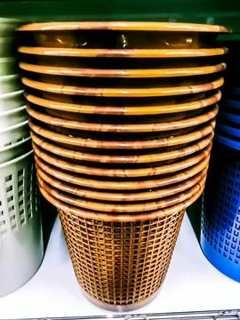 Colored baskets Stock Photos