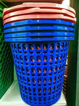 Colored baskets Stock Photos