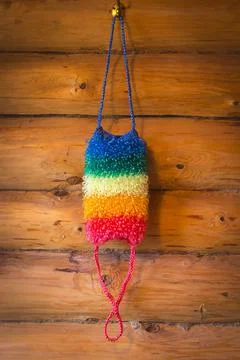 Colored bath sponge Stock Photos