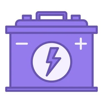 Colored Battery Icon. Car Battery Vector Icon. Charging, Electric Vehicle B.. Stock Illustration