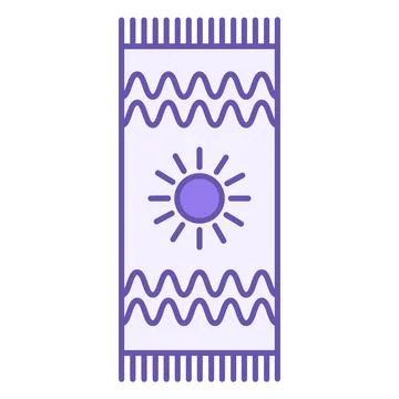 Colored Beach Towel Icon. Summer Accessory Vector Icon. Vacation and Travel.. Stock Illustration