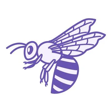 Colored Bee Icon. Vector Illustration. Insect, Honey Bee. Agriculture, Farm.. Stock Illustration