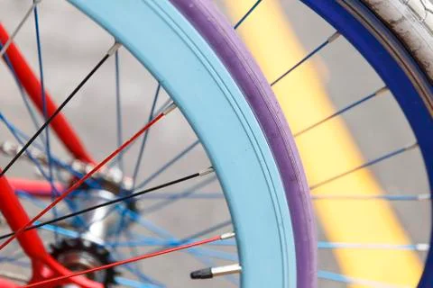 Colored bikes-donostia Stock Photos