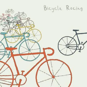 Colored bikes Stock Illustration