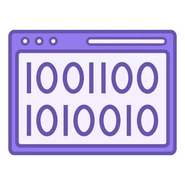 Colored Binary Code Icon. Vector Icon. Computer Code System, Data Encryptio.. Stockillustratie