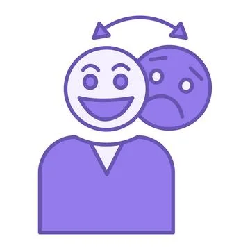Colored Bipolar Icon. Vector Illustration. Mental Disorder, Mood Swings. Pe.. Stock Illustration