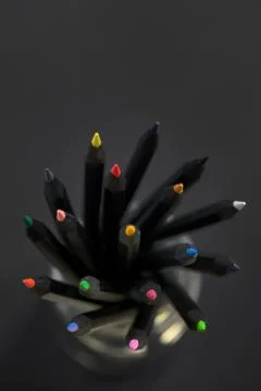 Colored  black pencils Free Stock Photos