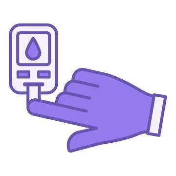 Colored Blood Sugar Icon. Vector Illustration. Determining Blood Sugar Leve.. Stock Illustration