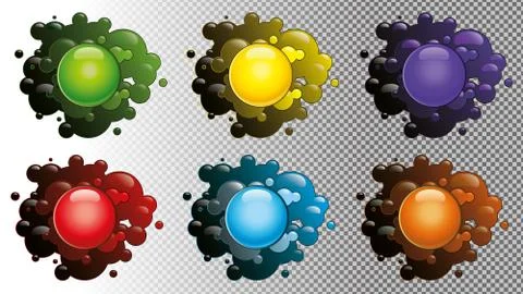 Colored blots isolated on a transparent background Stock Illustration
