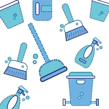 Colored blue cleanliness seamless pattern background Vector Stock Illustration