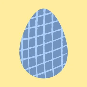 Colored blue Easter egg vector illustration. Modern textured egg shape decorated Stock Illustration