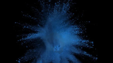 Colored blue powder explosion, abstract close up dust Stock-Footage 122827167