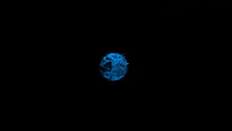 Colored blue powder explosion, abstract close up dust Stock Footage 122850018