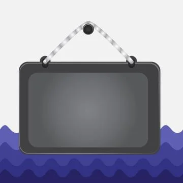 Colored board fixed on surface by a nail with darker frame and thick striped Stock Illustration