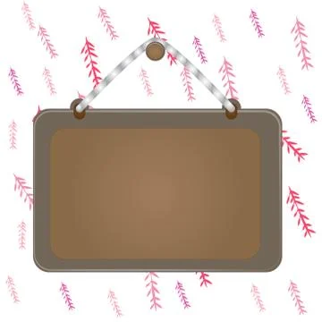 Colored board fixed on surface by a nail with darker frame and thick striped Stock Illustration