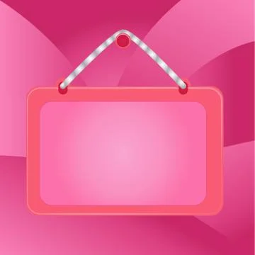 Colored board fixed on surface by a nail with darker frame and thick striped Stock Illustration