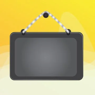 Colored board fixed on surface by a nail with darker frame and thick striped Stock Illustration