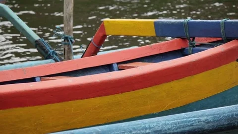 Colored boat on Bali Stock Footage 72470474