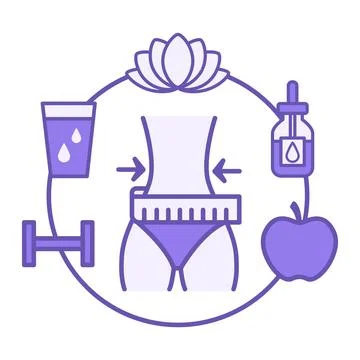 Colored Body Care Icon. Vector Illustration. Human Figure with Measuring Ta.. Stock Illustration