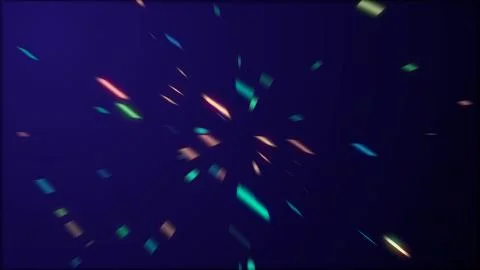 Colored bokeh particles like confetti or spangles float in space and glitter in Stock Illustration