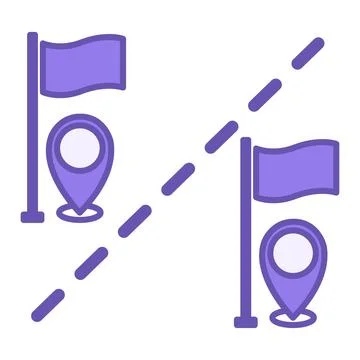 Colored Border Icon. Vector Illustration. Flags and Pins. Border Separating.. Ilustración de archivo