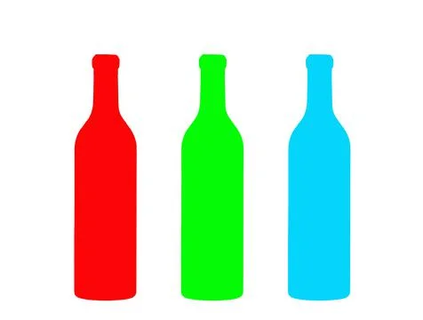 Colored bottle-shaped objects on a white background Stock Illustration