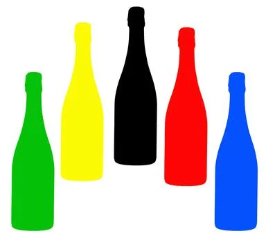 Colored bottle-shaped objects on a white background Stock Illustration