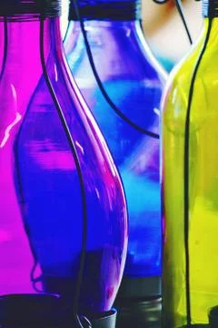 Colored Bottles Stock Photos