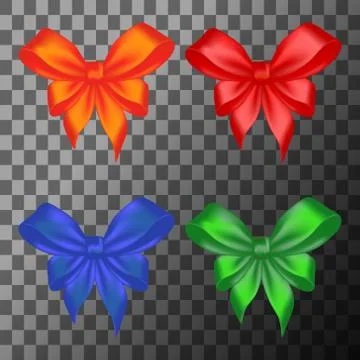 Colored bows set Stock Illustration