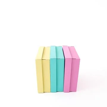 Colored boxes on a white background. The concept of stationery, training, s.. Stock Photos