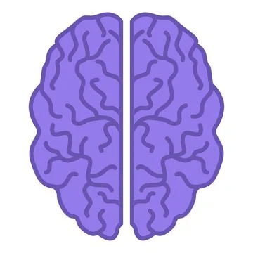 Colored Brain Icon. Vector Illustration. Human Central Nervous System, Huma.. Illustrazione stock