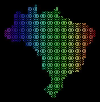 Colored Brazil Map Stock Illustration