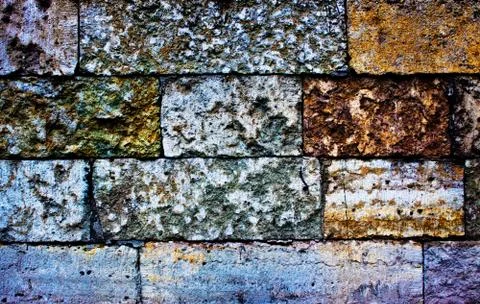 Colored brick wall Foto stock