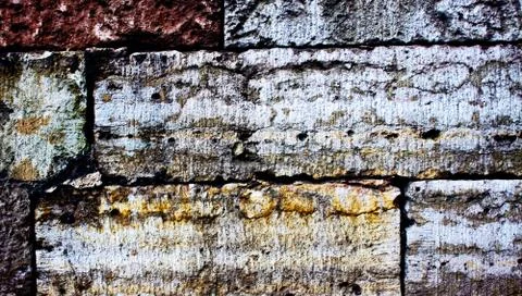 Colored brick wall texture Stock Photos