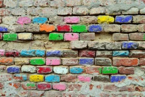 Colored bricks Stock Photos