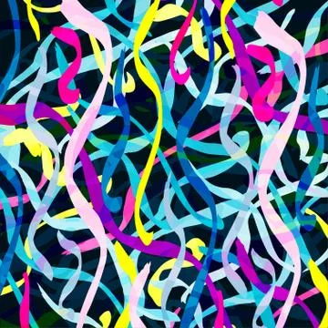 Colored bright lines on a black background Stock Illustration