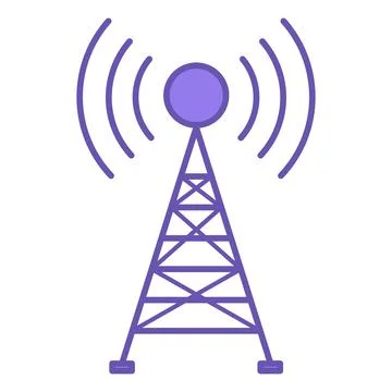 Colored Broadcast Icon. Broadcast Antenna Vector Icon. Wi-Fi Internet, Tran.. Ilustração Stock