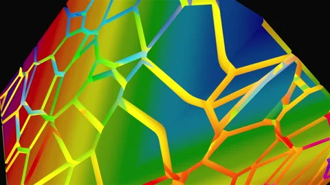 Colored broken cube Stock Footage 197490381