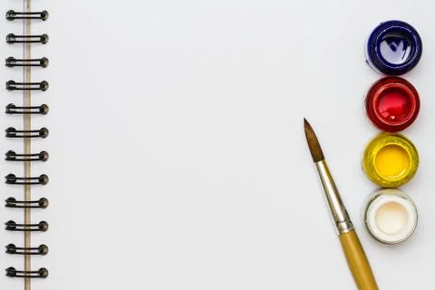 Colored brushes for painting Stock Photos