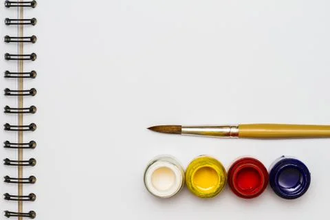 Colored brushes for painting Stock Photos