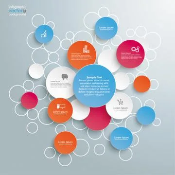 Colored bubble circles infographic Stock Illustration