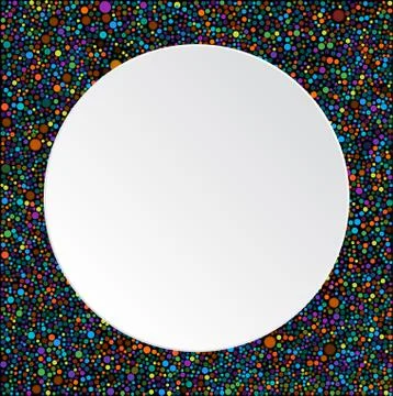 Colored Bubbles Circles and White Circle Banner Stock Illustration