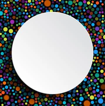 Colored Bubbles Circles and White Circle Banner Stock Illustration
