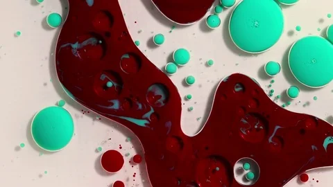 Colored bubbles of paint on the oil surface Stock Footage 80855745